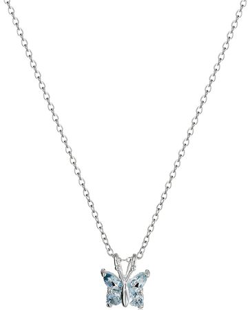 baby blue butterfly necklace