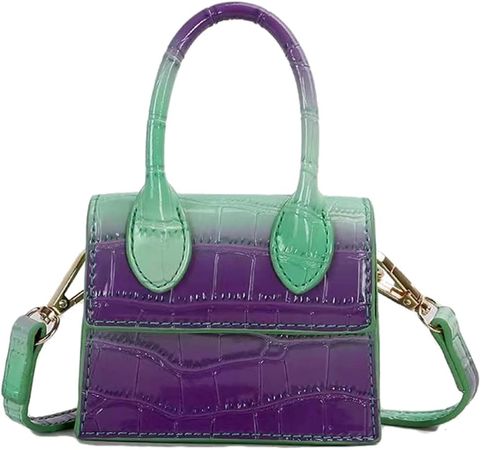 Amazon.com: Motleader Mini Purse, Cute Purses for Women, Small Crossbody Bag, Tiny Coin Purse with Crocodile Pattern, Green and Purple : Clothing, Shoes & Jewelry
