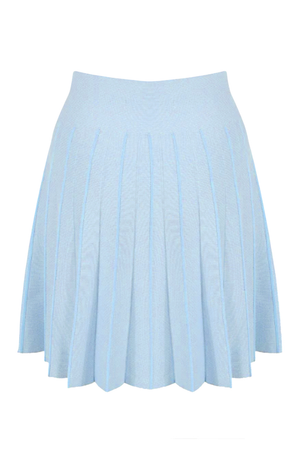Ingrid - Blue Pleated Mini Skirt