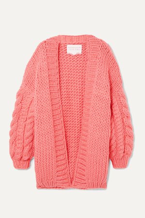 Pink Cable-knit wool cardigan | I Love Mr Mittens | NET-A-PORTER