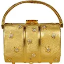 Vintage 1960s Rodo Minaudiere Evening Bag Gold Metallic Box Purse Mini : Poppy's Vintage Clothing | Ruby Lane