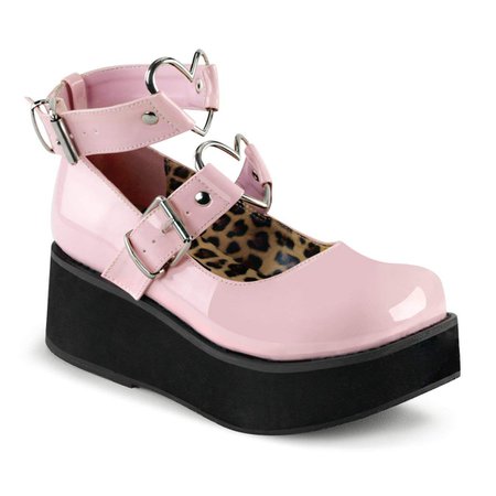 Demonia Sprite-02 Platform Mary Jane Shoe (Pink)