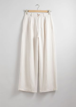 Relaxed Breezy Trousers - Cream - Trousers - & Other Stories US
