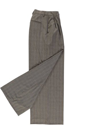 Light gray checked high-rise wide-leg pants - Essentiel Antwerp - French website