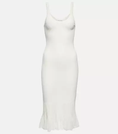 Ribbed Knit Midi Dress in Neutrals - Bottega Veneta | Mytheresa