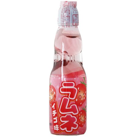 Hatakosen Strawberry Ramune Soda | Soft Drinks | Japan - Japan Centre