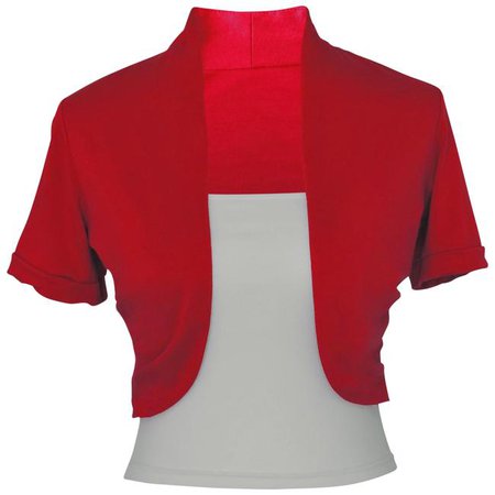 Red Short Sleeve Bolero Shrug W/ Tube Top. 2 Separate Pieces Cardigan Size 26 (Plus 3x) - Tradesy