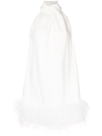 16Arlington Crepe Feather Mini Dress - Farfetch