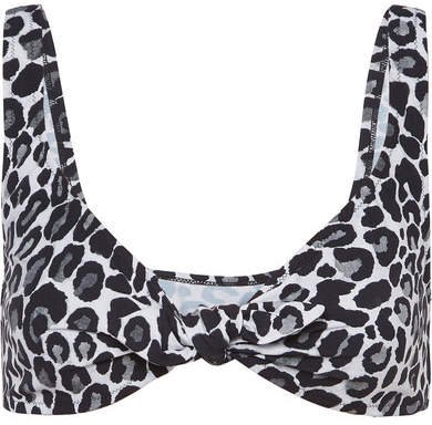 Fisch - Lurin Tie-front Leopard-print Bikini Top - Leopard print