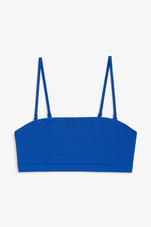 Removable straps bikini top - Royal blue - Swimwear - Monki BE