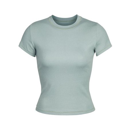 Pointelle Logo T-Shirt - Mineral | SKIMS