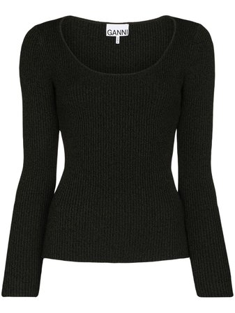 GANNI scoop-neck Knitted Top - Farfetch