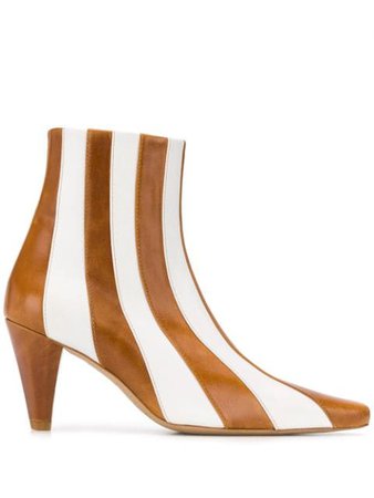 Kalda Lio striped ankle boots brown & white LIO - Farfetch