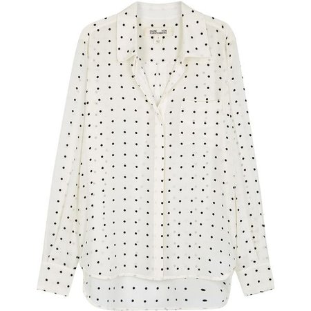 Shirt blouse white with dots
