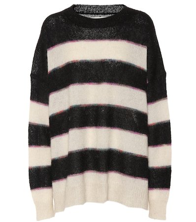 Reece striped mohair-blend sweater