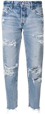 Vintage distressed straight jeans