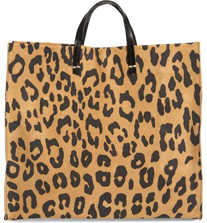 Clare V. Simple Leopard Print Suede Tote | Nordstrom