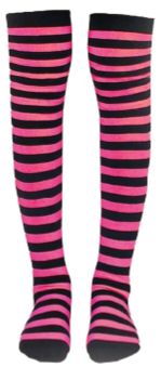 Pink black striped socks