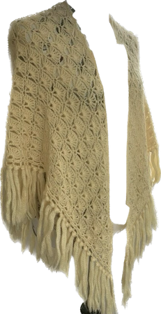 yellow knitted shawl