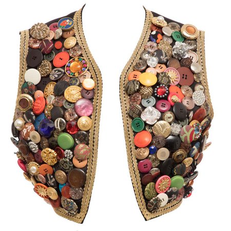 Dolce and Gabbana Black Multi Button Cotton Vest, Circa: 1990's For Sale at 1stDibs