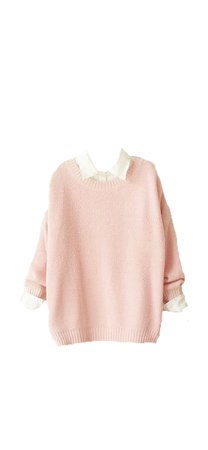 pink collared sweater