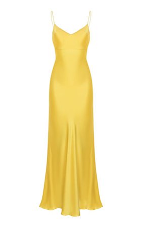 pretty silk yellow dress