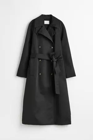 Double-breasted Trench Coat - Black - Ladies | H&M CA
