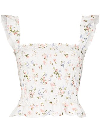 Reformation Junebug Floral Print Cropped Top - Farfetch