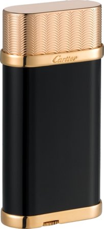 CROL000003 - Oval guilloché décor lighter - Black composite - Cartier