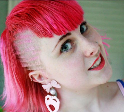 Pink hair with under cut