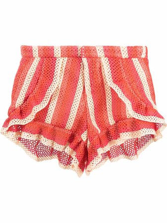 PatBO striped crochet shorts - FARFETCH
