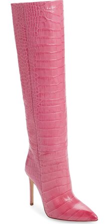 Paris Texas pink croc boot