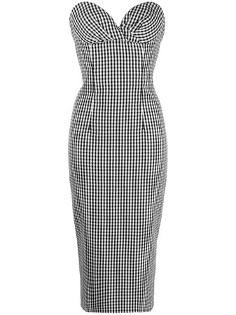 *clipped by @luci-her* Balmain gingham check strapless dress with Express Delivery - FARFETCH