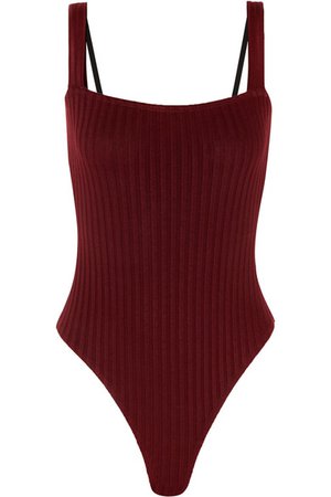 The Range | Framed satin-trimmed stretch-knit thong bodysuit | NET-A-PORTER.COM