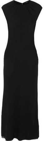 Silk-crepe Midi Dress - Black