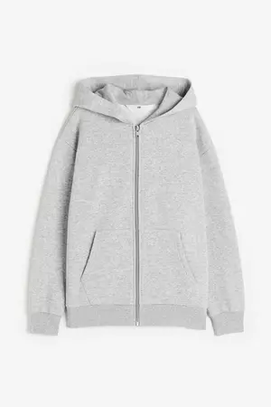 Zip-through hoodie - Light gray melange - Kids | H&M US