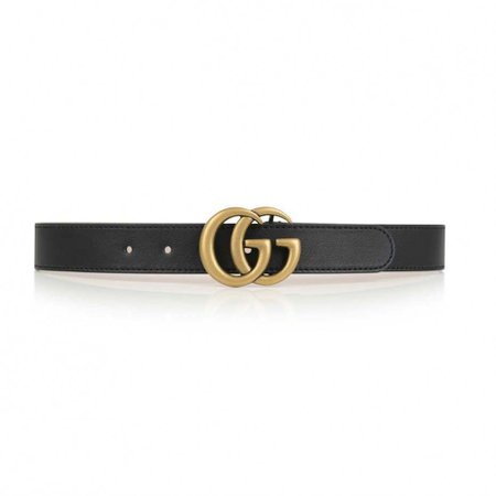 GUCCI Black Leather Belt With Gold GG Buckle - Kids Gucci Belts - GUCCI Kids - Shop All