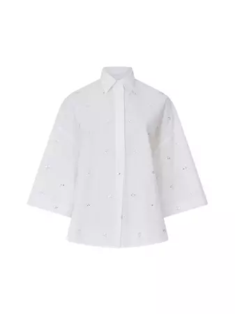 Rhodes Rhinestone Shirt Linen White | French Connection US