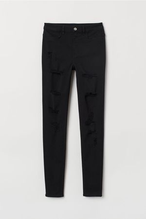 Super Skinny High Jeans - Black/trashed - | H&M US