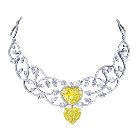 Moussaieff, Yellow Heart-Shape Diamonds Necklace