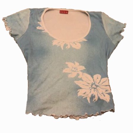 floral blue baby tee shirt
