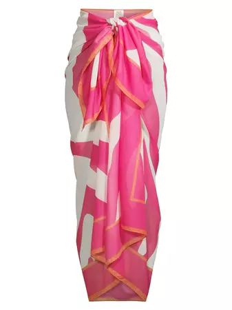 Shop Milly Zebra-Print Sarong Skirt | Saks Fifth Avenue