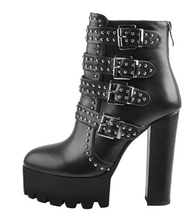 heeled platform boots