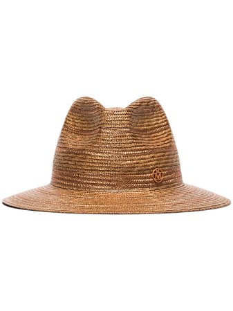 Brown Maison Michel Rico straw fedora hat - Farfetch