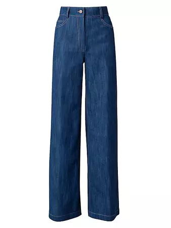 Shop Akris punto Cooper High-Waisted Wide-Leg Jeans | Saks Fifth Avenue