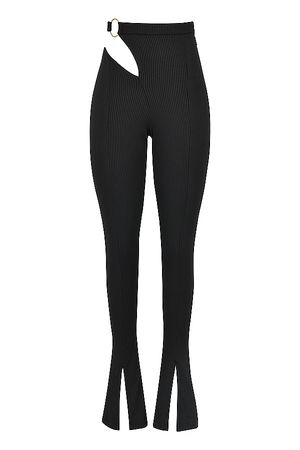 Clothing : Trousers : Mistress Rocks 'Confide' Black Ribbed Jersey Cutout Trousers