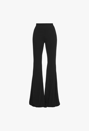Black High Waist Flared Pants for Women - Balmain.com