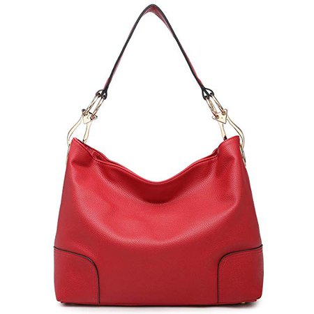 Amazon.com: Dasein Women's Classic Faux Leather Hobo Purse Shoulder Bag Tote Handbag (7676-Larger Red): Shoes