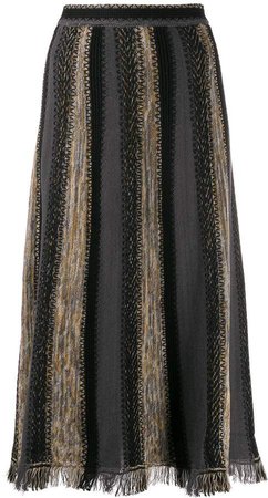 patterned knit midi skirt