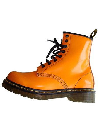 Orange combat boots